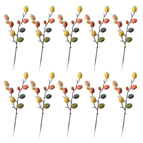 MLEHN Osterei-Zweig-Dekoration, künstliche Blumen, Zweig, bunte Schaumstoffzweig-Dekoration für Zuhause, Schaumstoff-Blume, Ostern von MLEHN