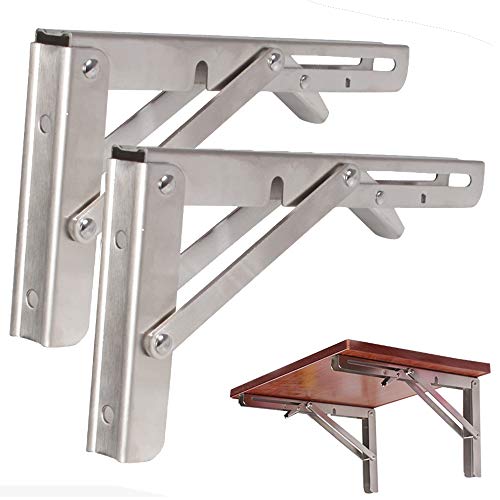 MLHDZ Klapptisch und Bank zur Wandmontage: robuste platzsparende Halterung aus Edelstahl (8-20 cm) von MLHDZ