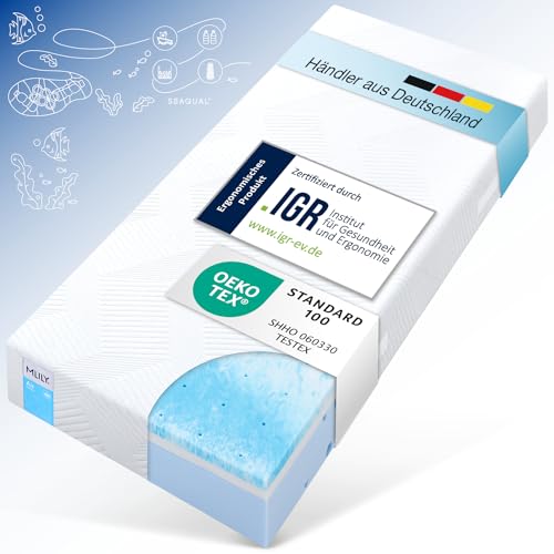 MLILY by Bestschlaf Matratze Air | IGR Zertifiziert, 160 x 200cm, 2in1 Liegehärten mittel/Fester, kühl/wärmer, 7 Zonen AirCell/CoolFlex/BlueFlowSchaum SEAQUAL® Oeko-TEX® 100, CertiPUR™ von MLILY