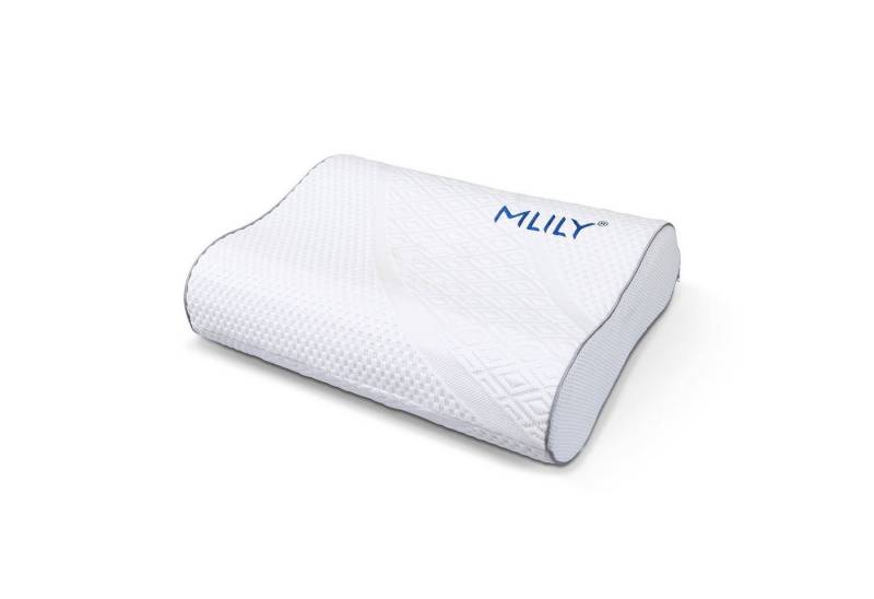 MLILY Nackenstützkissen 50x35 cm mit hochwertiger Doppel-Jacquard-Klimastoff-Außenbezug, Rückenschläfer, Seitenschläfer, Bauchlage, für Hausstauballergiker geeignet von MLILY