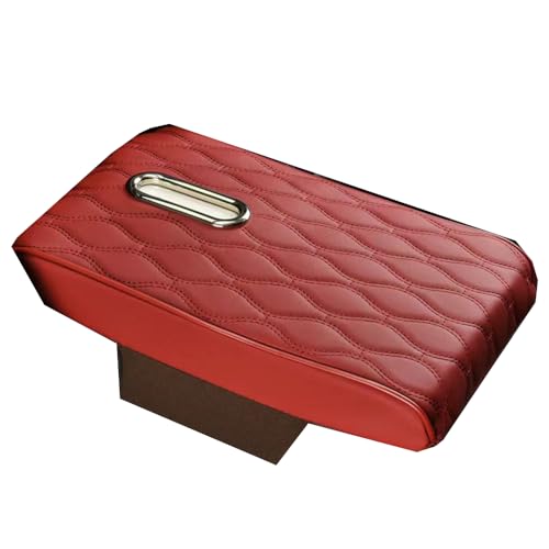 Mittelkonsole Auto Armlehnen Polster Für Mini Countryman ALL4 F54 F55 F56 F57 F60, Memory Foam Leder Armlehne Abdeckung für Armlehnen Polster Auto,D Red von MLINGK