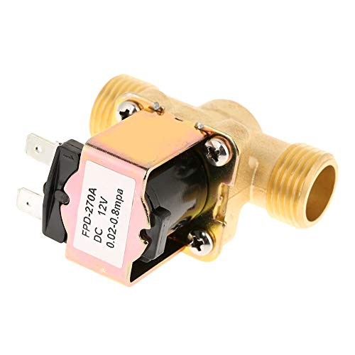 Magnetventil Messing, 1/2" DC 12V Elektromagnetventil, Normalerweise Geschlossenes Wassereinlass-Durchflussschalterventil für Wasserregelung von MLMLH