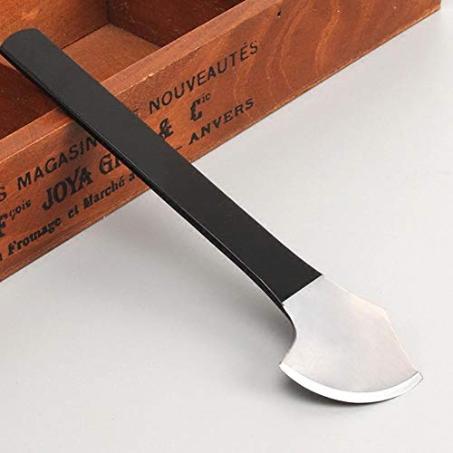 MLMLH Leder Schneidemesser, Schärfmesser for Leder, Hochmanganhaltiger Hohe Mangan Stahl Leder Messer Leder Handwerk Werkzeug, Leder Skiving Messer mit Rindersehnenbeutel, Schwarz von MLMLH