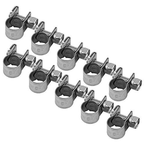 Schlauchschelle, Verstellbare Edelstahl Rohrschelle, 10 Stück Schlauchschellen Edelstahl Set, 7-9mm Edelstahl Mini Kraftstoffleitung Schlauchschelle Clip, für Rohren, Schläuchen, Kabeln von MLMLH