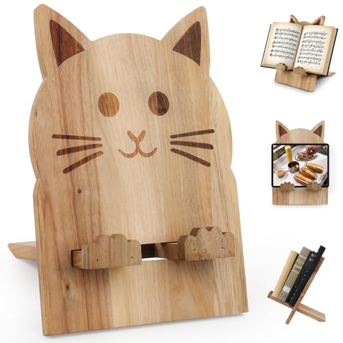 MLOHASING Verstellbares Katzenregal – Kochbuchständer, Kinderbuchhalter und Notenständer, Pfoten-Design, Holz-Bücherablage für Küchentheke, Schreibtisch, Klavier MLOHASING Verstellbares Katzenregal – Kochbuchständer, Kinderbuchhalter und Notenständer, Pfoten-Design, Holz-Bücherablage für Küchentheke, Schreibtisch, Klavier von MLOHASING