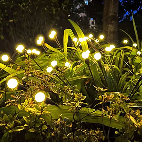 MLOQI Glühwürmchen Gartenlichter Solarlampen für Außen Garten 12 LED Lichter Solar Gartenleuchten für Außen Yard Patio Dekoratives (1 Stück) von MLOQI