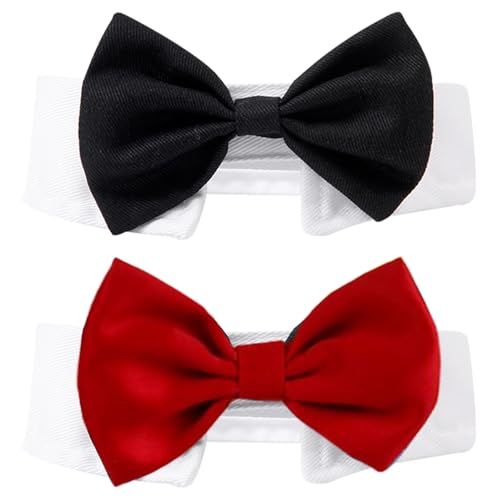 MLPKOI 2 Packung Fliege für Hunde und Katzen, Verstellbar Hund Katze Smoking Kragen Formale Welpen Fliege Hochzeit Fliege Haustier Kostüm für Welpen Kätzchen von MLPKOI