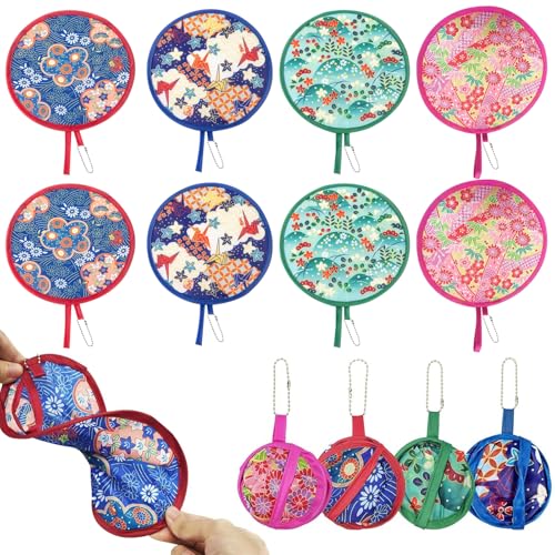 MLPKOI 8 Stück Japanische Faltbare Handfächer, Rund Faltbar Handfächer Sommer Festival Handfächer Tragbar Pop-Up-Fächer für Kühlung, Hochzeit und Heim Dekoration, Festival Party MLPKOI 8 Stück Japanische Faltbare Handfächer, Rund Faltbar Handfächer Sommer Festival Handfächer Tragbar Pop-Up-Fächer für Kühlung, Hochzeit und Heim Dekoration, Festival Party von MLPKOI