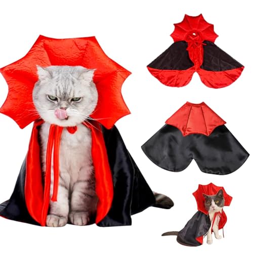 MLPKOI Hundekostüm Halloween Katzenkostüm, Kostüm für Katzen & Hunde, Hund Katze Kostüme Vampir Umhang für Halloween Horror Cosplay Zubehör für Hund Katze Haustier Fasching Karneval von MLPKOI