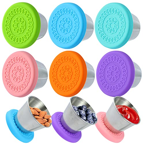 MLRYH Salatdressing-Behälter zum Mitnehmen, Edelstahl, mit Silikondeckel, auslaufsichere und wiederverwendbare Soßenbehälter für Snacks, Dip-Soße, Eis (6) MLRYH Salatdressing-Behälter zum Mitnehmen, Edelstahl, mit Silikondeckel, auslaufsichere und wiederverwendbare Soßenbehälter für Snacks, Dip-Soße, Eis (6) von MLRYH