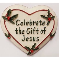 Handbemalte Weihnachtsgeschenk Von Jesus 2" Herz Poinsettia Plaque Ornament N582 Handbemalte Weihnachtsgeschenk Von Jesus 2" Herz Poinsettia Plaque Ornament N582 von MLRobertsLtd