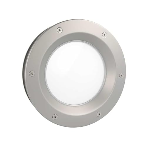 MLS Bullauge B6000, Bullauge für Türen, aus Robustem Aluminium, VSG-Sicherheitsglas, Passend für 40 mm Starke Türen, Beidseitig Sichtbare Befestigungsschrauben, 250 mm Durchmesser, Mattes Glas von MLS