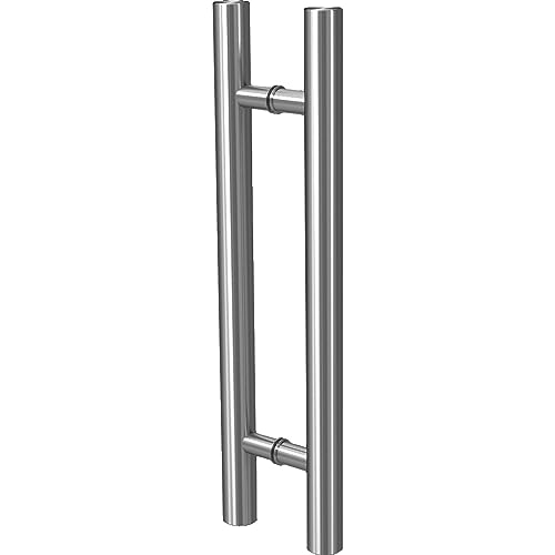 MLS Türgriff aus Edelstahl, Griff für Innen- und Außentüren, für Türen aus Glas, Holz, Aluminium oder Stahl, Individuell Anpassbar, Griffstange Ø 25 mm, Länge: 400 mm, Bohrung Abstand: 300 mm von MLS