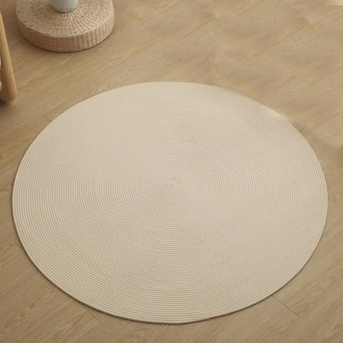 MLSHWUG Einfädeln Rund Baumwollmatte Comfort Waschbar Handtuch Teppich FüR Esszimmer, Couchtisch,Beige,80 * 80cm MLSHWUG Einfädeln Rund Baumwollmatte Comfort Waschbar Handtuch Teppich FüR Esszimmer, Couchtisch,Beige,80 * 80cm von MLSHWUG
