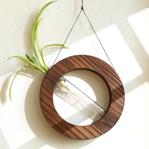 MLSHWUG Wandpflanzgefäße Aus Holz Für Zimmerpflanzen Boho Schlafzimmer Büro Wohnzimmer Dekor Hängende Vase,Braun,17.5 * 17.5cm MLSHWUG Wandpflanzgefäße Aus Holz Für Zimmerpflanzen Boho Schlafzimmer Büro Wohnzimmer Dekor Hängende Vase,Braun,17.5 * 17.5cm von MLSHWUG