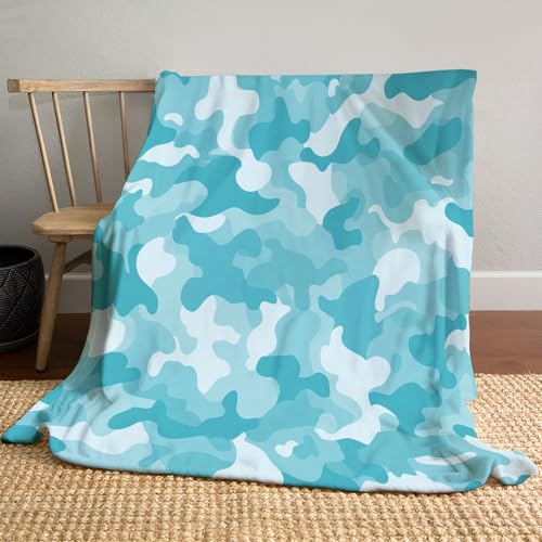 Camouflage-Thema Kuscheldecke Flauschig Lässiger Illustrationsstil Flanell Decke,Weiche Decke Schlafdecke Sofadecke Reisedecke für Bettcouch und Sofa für Erwachsene und Kinder, 220x240cm, Hellblau Camouflage-Thema Kuscheldecke Flauschig Lässiger Illustrationsstil Flanell Decke,Weiche Decke Schlafdecke Sofadecke Reisedecke für Bettcouch und Sofa für Erwachsene und Kinder, 220x240cm, Hellblau von MLSOWM