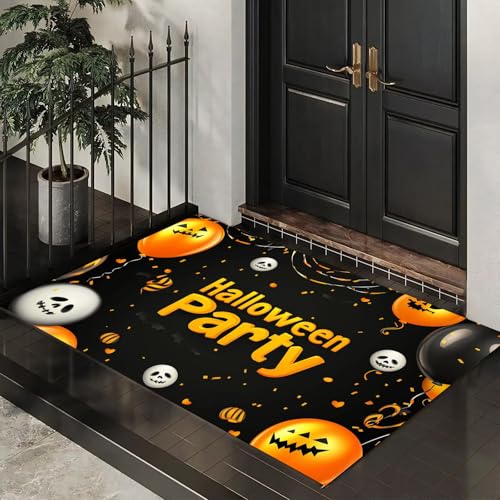 Dünn Fussmatte Innen 40 x 60 cm, Schmutzfangmatte Halloween-Elemente Rutschfest Teppiche Spinnennetze Und Fledermäuse Waschbarer Fußmatte Haustür Eingangsmatte für Flur Eingangsbereich Küche, Schwarz Dünn Fussmatte Innen 40 x 60 cm, Schmutzfangmatte Halloween-Elemente Rutschfest Teppiche Spinnennetze Und Fledermäuse Waschbarer Fußmatte Haustür Eingangsmatte für Flur Eingangsbereich Küche, Schwarz von MLSOWM