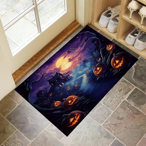Dünn Fussmatte Innen 50 x 80 cm, Schmutzfangmatte Halloween-Fantasie Rutschfest Teppiche Spukhaus kurvenreiche Straße Waschbarer Fußmatte Haustür Eingangsmatte für Flur Eingangsbereich Küche, Lila Dünn Fussmatte Innen 50 x 80 cm, Schmutzfangmatte Halloween-Fantasie Rutschfest Teppiche Spukhaus kurvenreiche Straße Waschbarer Fußmatte Haustür Eingangsmatte für Flur Eingangsbereich Küche, Lila von MLSOWM