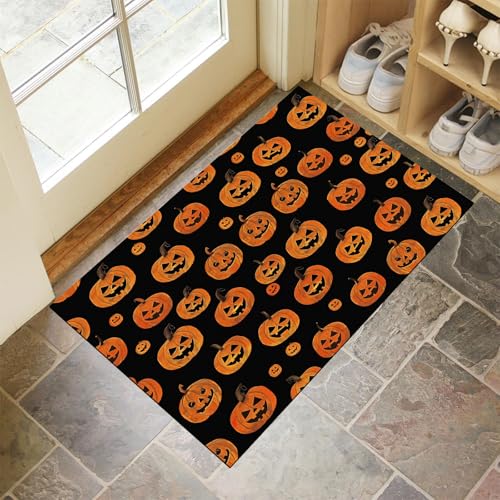 Fußmatte 60 x 90 cm - rutschfeste Schmutzfangmatte - Fußabtreter mit Halloween - Fußmatten Haustür - Türmatte Kleines Kürbismuster - Fußmatte innen/außen - Fußabstreifer Gelb Fußmatte 60 x 90 cm - rutschfeste Schmutzfangmatte - Fußabtreter mit Halloween - Fußmatten Haustür - Türmatte Kleines Kürbismuster - Fußmatte innen/außen - Fußabstreifer Gelb von MLSOWM