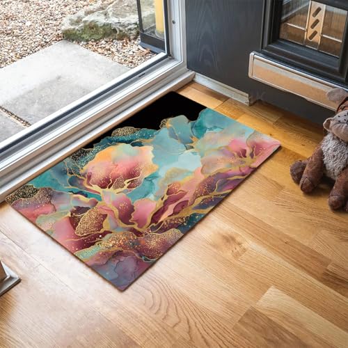Fußmatte Abstrakte Tuschemalerei, Wetterfeste Schmutzfangmatte Roségoldener Marmor mit Rutschfester Rückseite für Innen & Außenbereich Türmatte für Eingang Haustür Flur, 50 x 80 cm, Rosa Fußmatte Abstrakte Tuschemalerei, Wetterfeste Schmutzfangmatte Roségoldener Marmor mit Rutschfester Rückseite für Innen & Außenbereich Türmatte für Eingang Haustür Flur, 50 x 80 cm, Rosa von MLSOWM