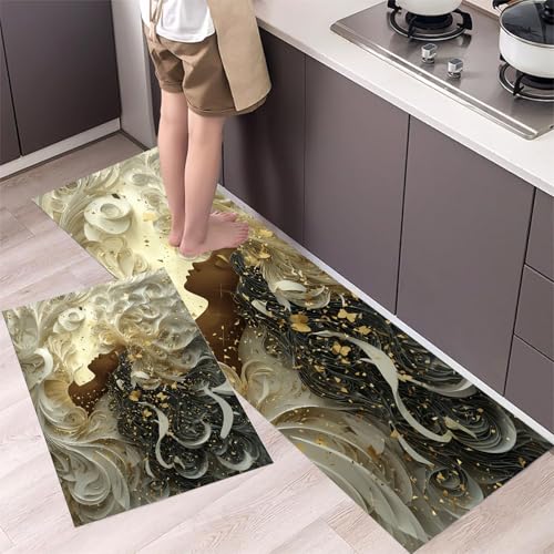 Küchenläufer Papierschnittkunst – Küchenteppich mit Hübsche Frau Und Der Whirlpool Teppichläufer rutschfest Pflegeleicht Teppich Läufer für Flur, Eingangsbereich, Esszimmer 44x75cm+44x150cm Weiß Küchenläufer Papierschnittkunst – Küchenteppich mit Hübsche Frau Und Der Whirlpool Teppichläufer rutschfest Pflegeleicht Teppich Läufer für Flur, Eingangsbereich, Esszimmer 44x75cm+44x150cm Weiß von MLSOWM