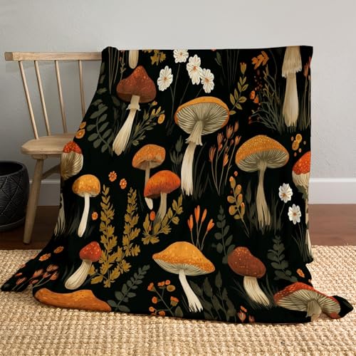 Kuscheldecke Pilze und Blätter Flauschige Decke Cartoon-Pflanzenillustration Warme Fleecedecke Sofadecke Wohndecke Couchdecke, Superweich und Kuschelig, 220x240cm, Warmes Braun Kuscheldecke Pilze und Blätter Flauschige Decke Cartoon-Pflanzenillustration Warme Fleecedecke Sofadecke Wohndecke Couchdecke, Superweich und Kuschelig, 220x240cm, Warmes Braun von MLSOWM
