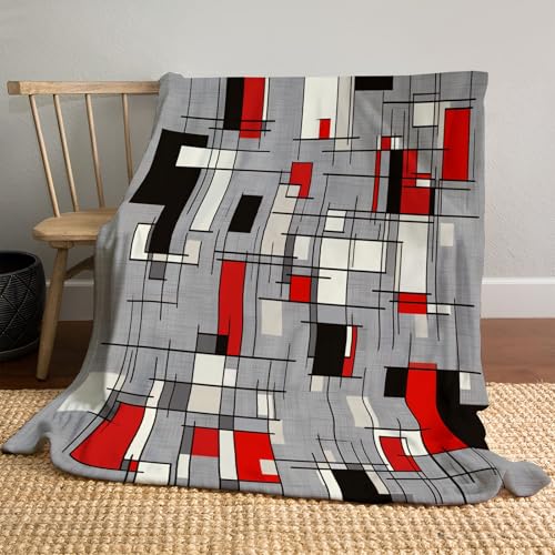 Kuscheldecke Quadratische Geometrie Flauschige Sofadecke 220x240cm Flanell Fleecedecke Moderne Linien Warm und Leicht für Ganzjahreszeit, Anthrazitgrau Kuscheldecke Quadratische Geometrie Flauschige Sofadecke 220x240cm Flanell Fleecedecke Moderne Linien Warm und Leicht für Ganzjahreszeit, Anthrazitgrau von MLSOWM