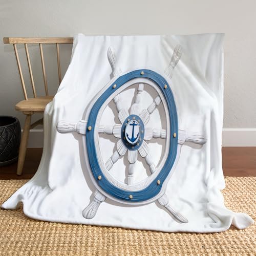 Kuscheldecke Ruder Flauschige Decke Nautischer Stil Warme Fleecedecke Sofadecke Wohndecke Couchdecke, Superweich und Kuschelig, 230x270cm, Weiß Kuscheldecke Ruder Flauschige Decke Nautischer Stil Warme Fleecedecke Sofadecke Wohndecke Couchdecke, Superweich und Kuschelig, 230x270cm, Weiß von MLSOWM