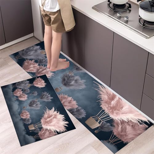 MLSOWM 2 Stück Küchenteppich Waschbar Heißluftballon Mit Federn Küchenläufer Niedliche Illustrationen mit Rutschfestem Küche Bodenmatte Absorbierende Läufer Teppich 44x75cm+44x150cm Anthrazitgrau MLSOWM 2 Stück Küchenteppich Waschbar Heißluftballon Mit Federn Küchenläufer Niedliche Illustrationen mit Rutschfestem Küche Bodenmatte Absorbierende Läufer Teppich 44x75cm+44x150cm Anthrazitgrau von MLSOWM