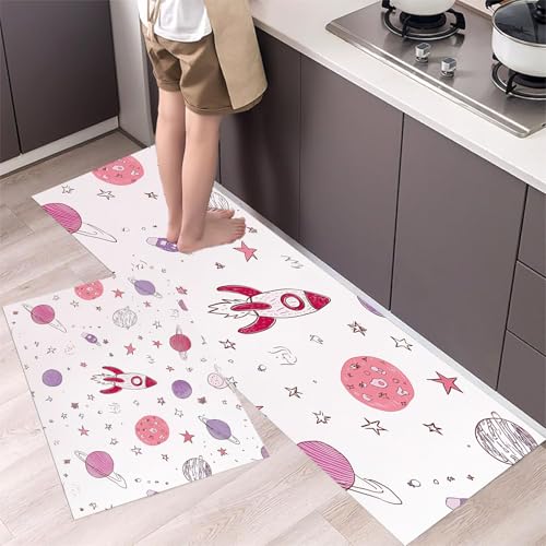 MLSOWM 2 Stück Küchenteppich Waschbar Niedliche Planeten und Raketen Küchenläufer Weltraumthema mit Rutschfestem Küche Bodenmatte Absorbierende Läufer Teppich 40x60cm+40x120cm Lavendel MLSOWM 2 Stück Küchenteppich Waschbar Niedliche Planeten und Raketen Küchenläufer Weltraumthema mit Rutschfestem Küche Bodenmatte Absorbierende Läufer Teppich 40x60cm+40x120cm Lavendel von MLSOWM