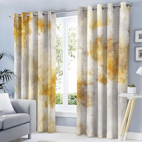 MLSOWM Abdunkelnd Vorhang für Wohnzimmer Abstract Grunge Blickdichte Gardinen Schäbige Textur Wärmeisolierend Verdunkelung Thermovorhang mit Ösen, H160 x B140 cm, Golden, 2er Set MLSOWM Abdunkelnd Vorhang für Wohnzimmer Abstract Grunge Blickdichte Gardinen Schäbige Textur Wärmeisolierend Verdunkelung Thermovorhang mit Ösen, H160 x B140 cm, Golden, 2er Set von MLSOWM