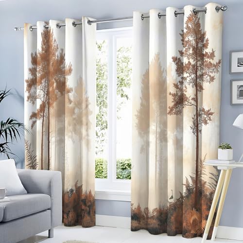 MLSOWM Abdunkelnd Vorhang für Wohnzimmer Retro-Wald Blickdichte Gardinen Romantische Wildnis Wärmeisolierend Verdunkelung Thermovorhang mit Ösen, H175 x B140 cm, Braun, 2er Set MLSOWM Abdunkelnd Vorhang für Wohnzimmer Retro-Wald Blickdichte Gardinen Romantische Wildnis Wärmeisolierend Verdunkelung Thermovorhang mit Ösen, H175 x B140 cm, Braun, 2er Set von MLSOWM