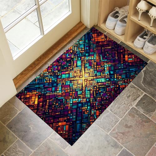 MLSOWM Computerchips Fußmatte Innen 90 x 150 cm Schmutzfangmatte Innen rutschfest Futurismus Fußmatte Waschbar Saugstarke Eingangsteppich Dünne Türmatte für Eingang, Haustür - Mehrfarbig MLSOWM Computerchips Fußmatte Innen 90 x 150 cm Schmutzfangmatte Innen rutschfest Futurismus Fußmatte Waschbar Saugstarke Eingangsteppich Dünne Türmatte für Eingang, Haustür - Mehrfarbig von MLSOWM
