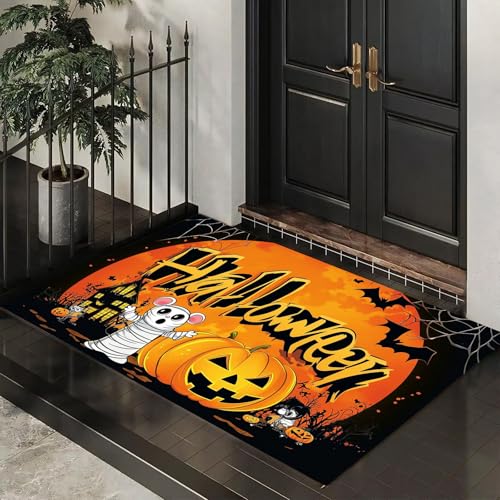 MLSOWM Dünn Fussmatte Innen 40 x 60 cm, Schmutzfangmatte Gruseliges Halloween rutschfest Teppiche Mäusemumien Waschbarer Fußmatte Haustür Eingangsmatte für Flur Eingangsbereich Küche, Orange MLSOWM Dünn Fussmatte Innen 40 x 60 cm, Schmutzfangmatte Gruseliges Halloween rutschfest Teppiche Mäusemumien Waschbarer Fußmatte Haustür Eingangsmatte für Flur Eingangsbereich Küche, Orange von MLSOWM