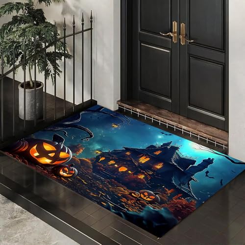 MLSOWM Dünn Fussmatte Innen 50 x 80 cm, Schmutzfangmatte Cartoon-Friedhof rutschfest Teppiche Skelettgrab Waschbarer Fußmatte Haustür Eingangsmatte für Flur Eingangsbereich Küche, Blau MLSOWM Dünn Fussmatte Innen 50 x 80 cm, Schmutzfangmatte Cartoon-Friedhof rutschfest Teppiche Skelettgrab Waschbarer Fußmatte Haustür Eingangsmatte für Flur Eingangsbereich Küche, Blau von MLSOWM