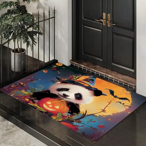MLSOWM Dünn Fussmatte Innen 50 x 80 cm, Schmutzfangmatte Halloween rutschfest Teppiche Süßer Panda Waschbarer Fußmatte Haustür Eingangsmatte für Flur Eingangsbereich Küche, Blau MLSOWM Dünn Fussmatte Innen 50 x 80 cm, Schmutzfangmatte Halloween rutschfest Teppiche Süßer Panda Waschbarer Fußmatte Haustür Eingangsmatte für Flur Eingangsbereich Küche, Blau von MLSOWM