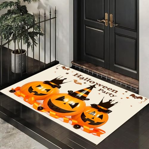 MLSOWM Dünn Fussmatte Innen 60 x 120 cm, Schmutzfangmatte Halloween-Party rutschfest Teppiche Plastikkürbis Waschbarer Fußmatte Haustür Eingangsmatte für Flur Eingangsbereich Küche, Creme MLSOWM Dünn Fussmatte Innen 60 x 120 cm, Schmutzfangmatte Halloween-Party rutschfest Teppiche Plastikkürbis Waschbarer Fußmatte Haustür Eingangsmatte für Flur Eingangsbereich Küche, Creme von MLSOWM