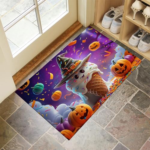 MLSOWM Dünn Fussmatte Innen 60 x 120 cm, Schmutzfangmatte Halloween-Thema rutschfest Teppiche Eistüte Waschbarer Fußmatte Haustür Eingangsmatte für Flur Eingangsbereich Küche, Lila MLSOWM Dünn Fussmatte Innen 60 x 120 cm, Schmutzfangmatte Halloween-Thema rutschfest Teppiche Eistüte Waschbarer Fußmatte Haustür Eingangsmatte für Flur Eingangsbereich Küche, Lila von MLSOWM