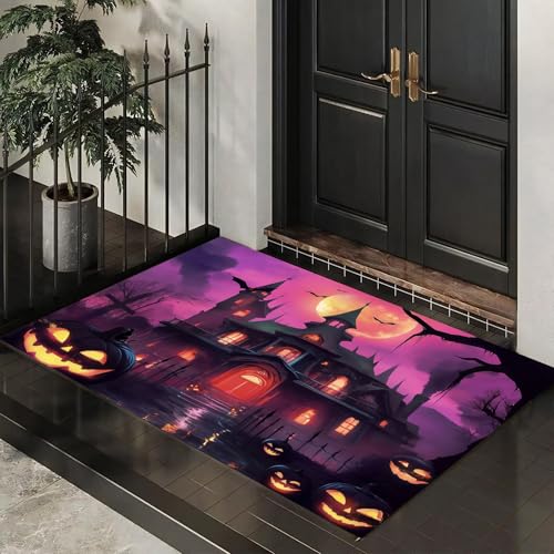 MLSOWM Dünn Fussmatte Innen 60 x 120 cm, Schmutzfangmatte Halloween-Thema rutschfest Teppiche Spukhaus Waschbarer Fußmatte Haustür Eingangsmatte für Flur Eingangsbereich Küche, Lila MLSOWM Dünn Fussmatte Innen 60 x 120 cm, Schmutzfangmatte Halloween-Thema rutschfest Teppiche Spukhaus Waschbarer Fußmatte Haustür Eingangsmatte für Flur Eingangsbereich Küche, Lila von MLSOWM