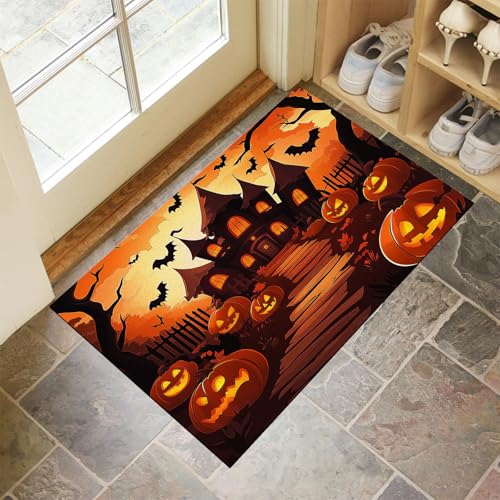 MLSOWM Dünn Fussmatte Innen 60 x 120 cm, Schmutzfangmatte Höllenhexenschloss rutschfest Teppiche Fledermaushaus Waschbarer Fußmatte Haustür Eingangsmatte für Flur Eingangsbereich Küche, Orange MLSOWM Dünn Fussmatte Innen 60 x 120 cm, Schmutzfangmatte Höllenhexenschloss rutschfest Teppiche Fledermaushaus Waschbarer Fußmatte Haustür Eingangsmatte für Flur Eingangsbereich Küche, Orange von MLSOWM