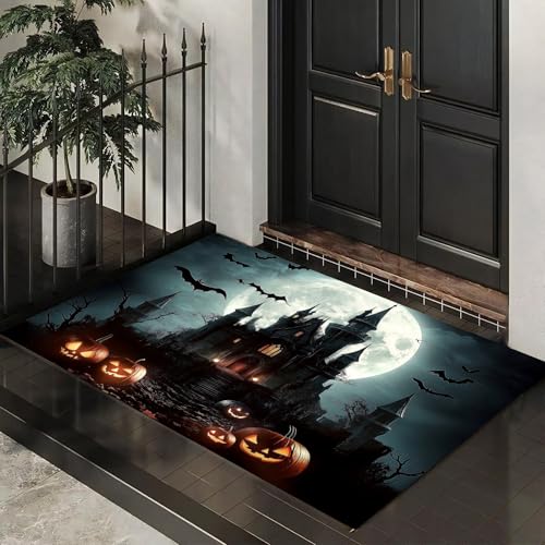 MLSOWM Dünn Fussmatte Innen 60 x 90 cm, Schmutzfangmatte Halloween-Thema rutschfest Teppiche Spukschloss Waschbarer Fußmatte Haustür Eingangsmatte für Flur Eingangsbereich Küche, Grau MLSOWM Dünn Fussmatte Innen 60 x 90 cm, Schmutzfangmatte Halloween-Thema rutschfest Teppiche Spukschloss Waschbarer Fußmatte Haustür Eingangsmatte für Flur Eingangsbereich Küche, Grau von MLSOWM