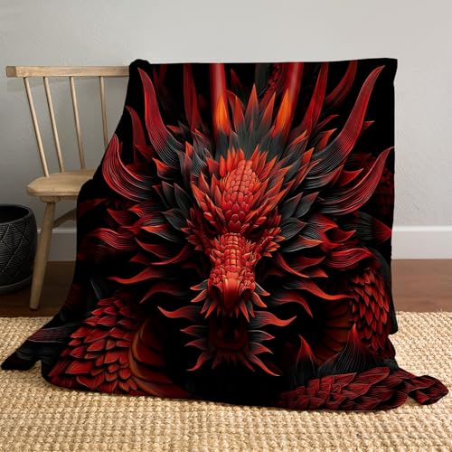 MLSOWM Flauschige Kuscheldecke Roter Drache Flanelldecke Dreidimensionales Schnitzen Schlafdecke Decke für Alle Jahreszeiten Reisedecke für Bett und Sofa, 220x240cm, Rot MLSOWM Flauschige Kuscheldecke Roter Drache Flanelldecke Dreidimensionales Schnitzen Schlafdecke Decke für Alle Jahreszeiten Reisedecke für Bett und Sofa, 220x240cm, Rot von MLSOWM