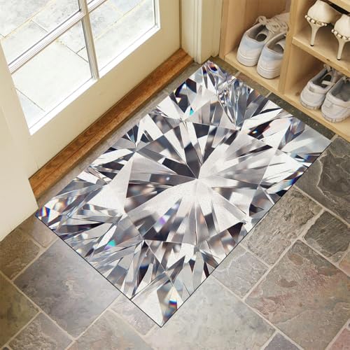 MLSOWM Funkelnder Diamant Fußmatte Innen 60 x 90 cm Schmutzfangmatte Innen rutschfest Edelsteinlicht Fußmatte Waschbar Saugstarke Eingangsteppich Dünne Türmatte für Eingang, Haustür - Silber MLSOWM Funkelnder Diamant Fußmatte Innen 60 x 90 cm Schmutzfangmatte Innen rutschfest Edelsteinlicht Fußmatte Waschbar Saugstarke Eingangsteppich Dünne Türmatte für Eingang, Haustür - Silber von MLSOWM