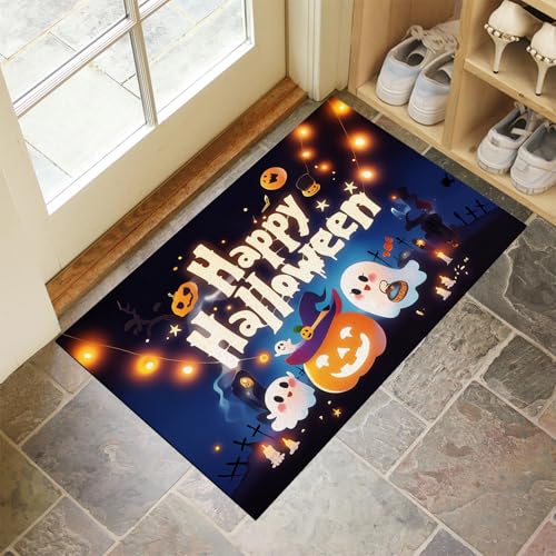 MLSOWM Fußmatte 50 x 80 cm - rutschfeste Schmutzfangmatte - Fußabtreter mit Halloween-Horror-Elemente - Fußmatten Haustür - Türmatte Cartoon-Geist - Fußmatte innen/außen - Fußabstreifer Blau MLSOWM Fußmatte 50 x 80 cm - rutschfeste Schmutzfangmatte - Fußabtreter mit Halloween-Horror-Elemente - Fußmatten Haustür - Türmatte Cartoon-Geist - Fußmatte innen/außen - Fußabstreifer Blau von MLSOWM