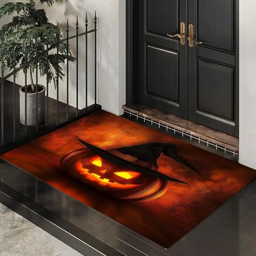 MLSOWM Fußmatte 50 x 80 cm - rutschfeste Schmutzfangmatte - Fußabtreter mit Halloween-Kürbis - Fußmatten Haustür - Türmatte Kürbislaterne - Fußmatte innen/außen - Fußabstreifer Orange MLSOWM Fußmatte 50 x 80 cm - rutschfeste Schmutzfangmatte - Fußabtreter mit Halloween-Kürbis - Fußmatten Haustür - Türmatte Kürbislaterne - Fußmatte innen/außen - Fußabstreifer Orange von MLSOWM