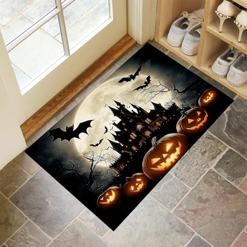 MLSOWM Fußmatte 60 x 90 cm - rutschfeste Schmutzfangmatte - Fußabtreter mit Halloween-Nacht - Fußmatten Haustür - Türmatte Vampirschloss - Fußmatte innen/außen - Fußabstreifer Grau MLSOWM Fußmatte 60 x 90 cm - rutschfeste Schmutzfangmatte - Fußabtreter mit Halloween-Nacht - Fußmatten Haustür - Türmatte Vampirschloss - Fußmatte innen/außen - Fußabstreifer Grau von MLSOWM