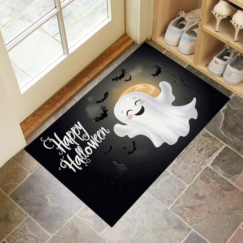 MLSOWM Fußmatte 80 x 120 cm - rutschfeste Schmutzfangmatte - Fußabtreter mit Halloween-Nacht - Fußmatten Haustür - Türmatte Geister Und Fledermäuse - Fußmatte innen/außen - Fußabstreifer Dunkelgrau MLSOWM Fußmatte 80 x 120 cm - rutschfeste Schmutzfangmatte - Fußabtreter mit Halloween-Nacht - Fußmatten Haustür - Türmatte Geister Und Fledermäuse - Fußmatte innen/außen - Fußabstreifer Dunkelgrau von MLSOWM