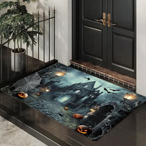 MLSOWM Fußmatte Dunkler Gothic-Stil 80 x 120 cm Innen und Außen, Waschbar Fussmatt Halloween Spukhaus Rutschfester Schmutzfänger Teppich für Eingang Haustür Patio Flur Garten, Grau MLSOWM Fußmatte Dunkler Gothic-Stil 80 x 120 cm Innen und Außen, Waschbar Fussmatt Halloween Spukhaus Rutschfester Schmutzfänger Teppich für Eingang Haustür Patio Flur Garten, Grau von MLSOWM