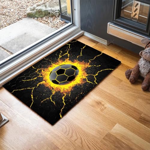 MLSOWM Fußmatte Explodierendes Sechseck 50 x 80 cm Innen und Außen Waschbar Fussmatte 3D-Fußball Wasserdicht Türmatte Rutschfester Schmutzfänger Teppich für Eingang, Haustür, Patio, Flur - Gelb MLSOWM Fußmatte Explodierendes Sechseck 50 x 80 cm Innen und Außen Waschbar Fussmatte 3D-Fußball Wasserdicht Türmatte Rutschfester Schmutzfänger Teppich für Eingang, Haustür, Patio, Flur - Gelb von MLSOWM