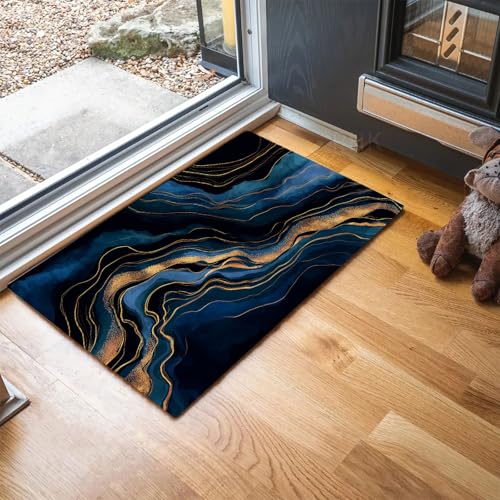 MLSOWM Fußmatte Fluid-Art-Stil, Sauberlaufmatte Marmorstruktur, Rutschfester Türmatte Innen 50 x 80 cm, Waschbar Fussmatte, pflegeleicht robust Fußabtreter für Haustür, Eingang - Dunkelblau MLSOWM Fußmatte Fluid-Art-Stil, Sauberlaufmatte Marmorstruktur, Rutschfester Türmatte Innen 50 x 80 cm, Waschbar Fussmatte, pflegeleicht robust Fußabtreter für Haustür, Eingang - Dunkelblau von MLSOWM